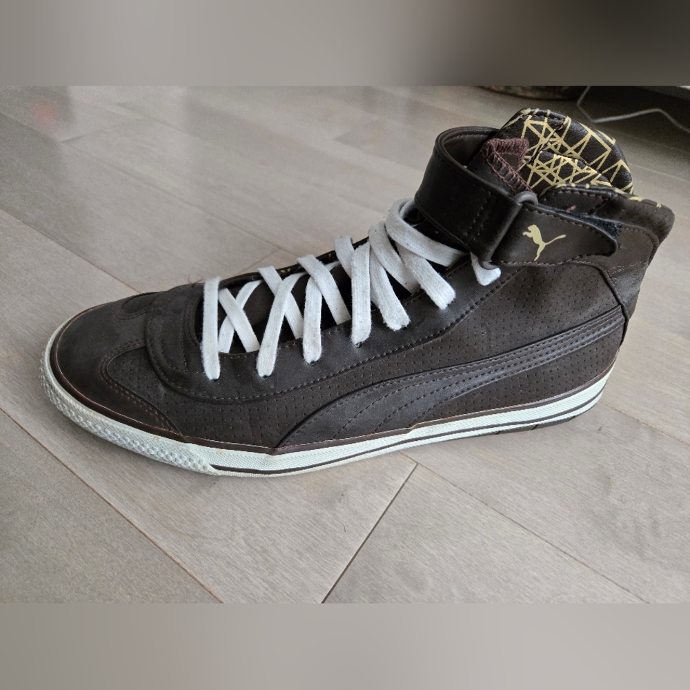 Puma Men's High-Top Sneakers - Brown and White